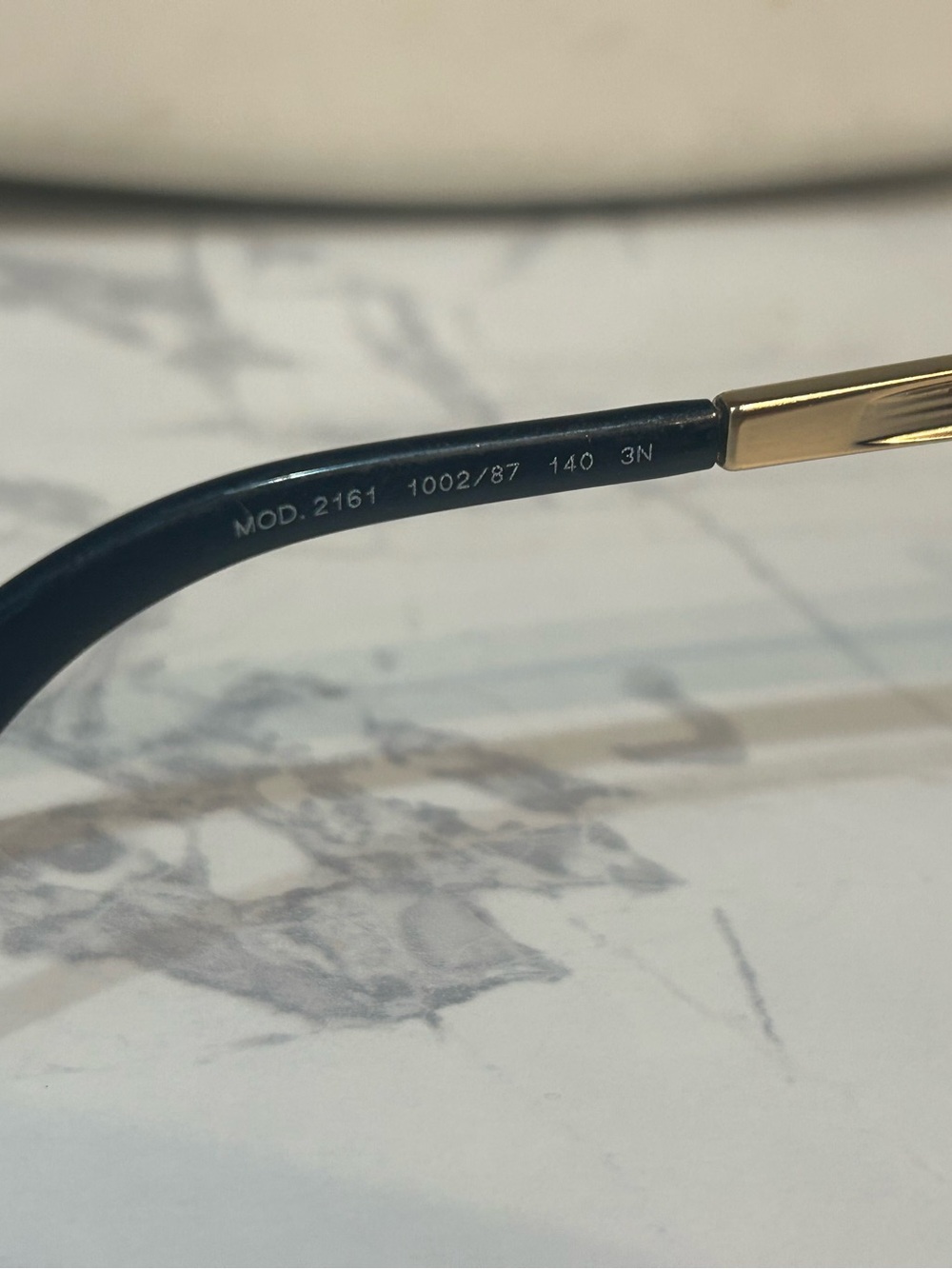 Versace Black Sunglass Shield with Gold Trim - Picture 5 of 7